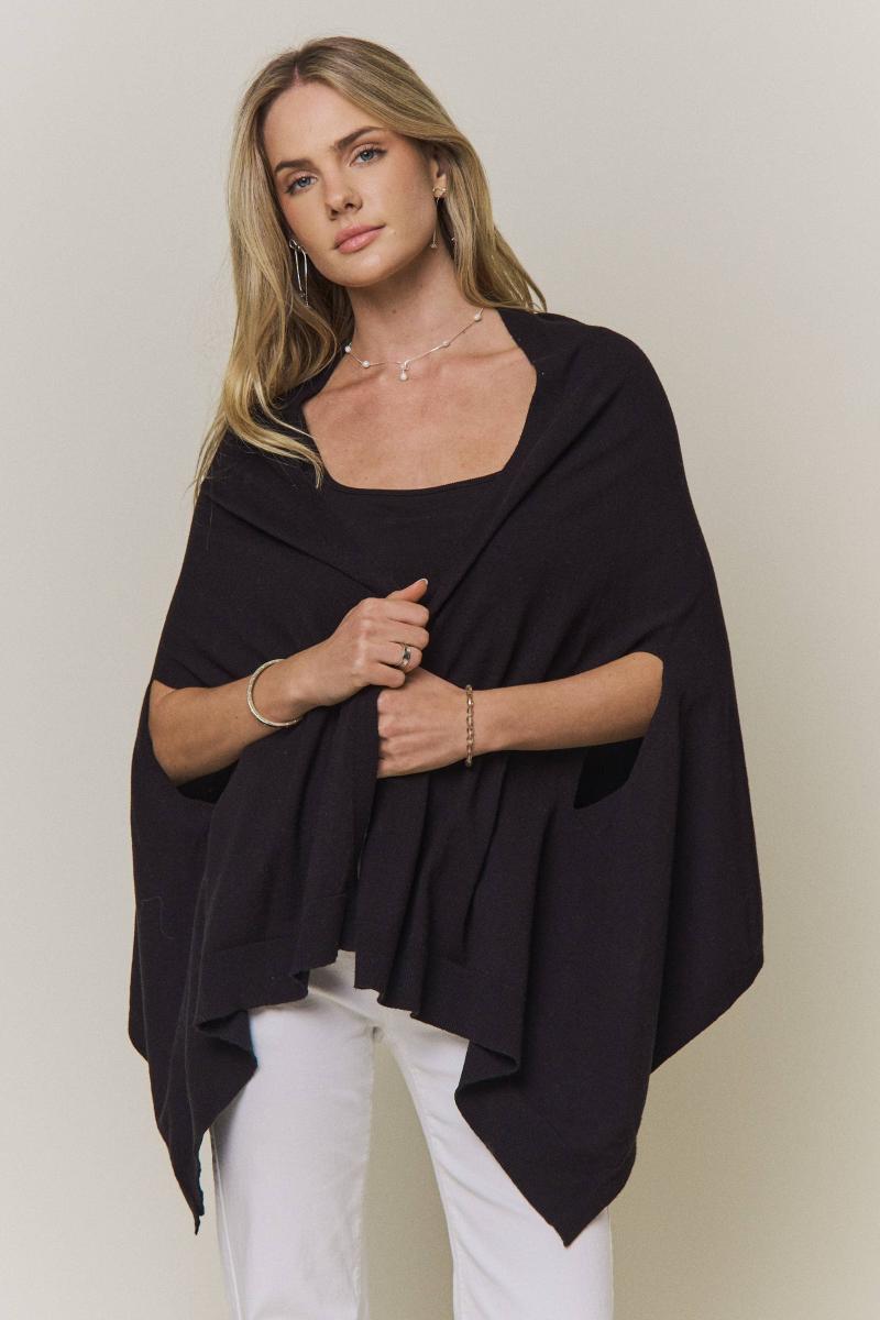 Adora Sweater Shawl - front view