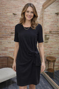 Basic Short Sleeve Black Dress