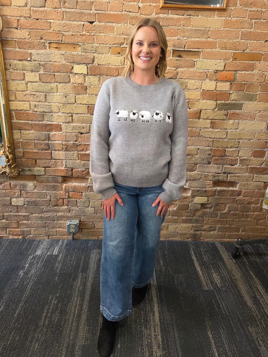 Sheep sweater gray - full length view