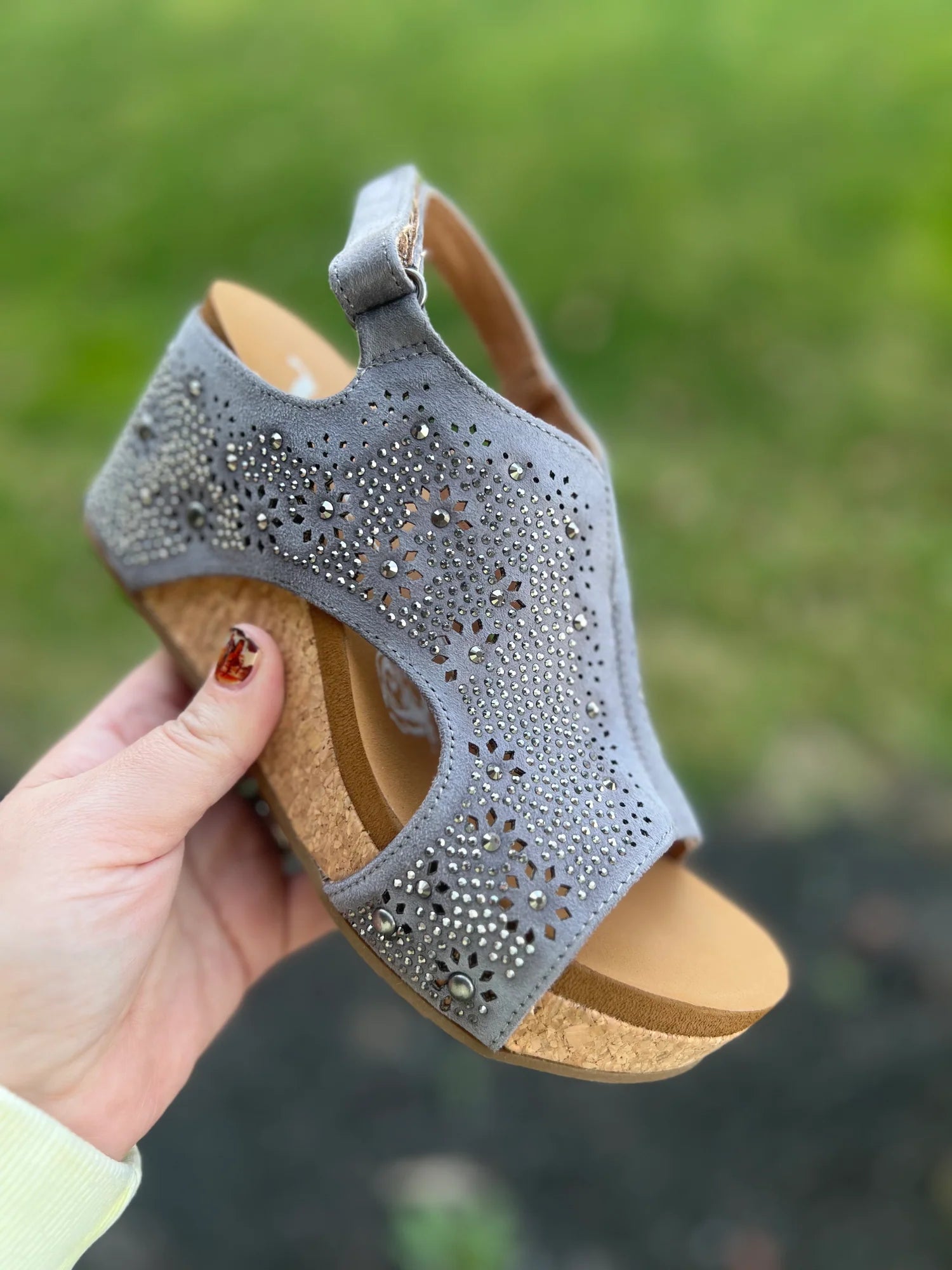 Very G Starry Night Grey Wedge Sandal