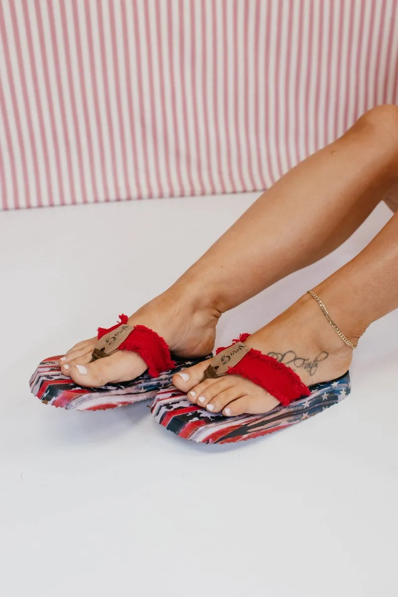 Very G United Patriotic Flip Flop Sandal
