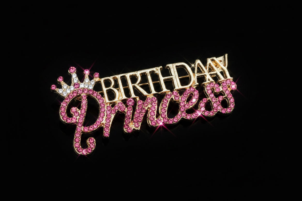 Birthday Princess Brooch Studio Shot