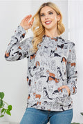 Dog Print Hoodie Sweatshirt