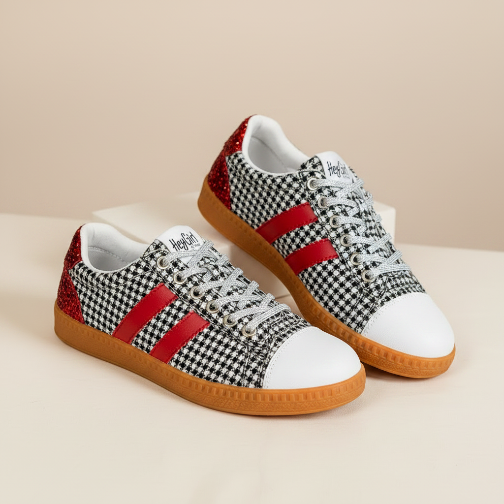 Houndstooth sneaker pair