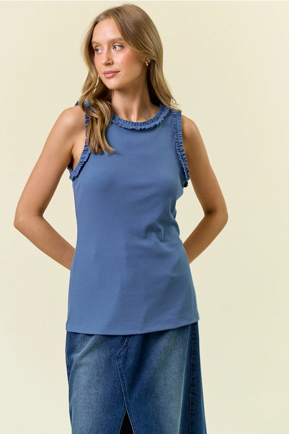 Ruffle Trim Tank Top