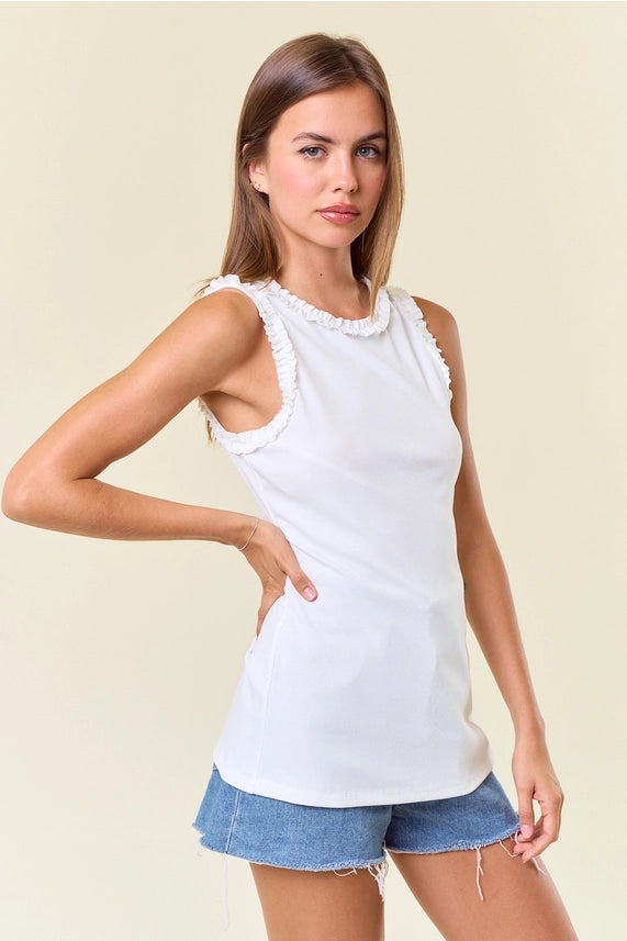 Ruffle Trim Tank Top